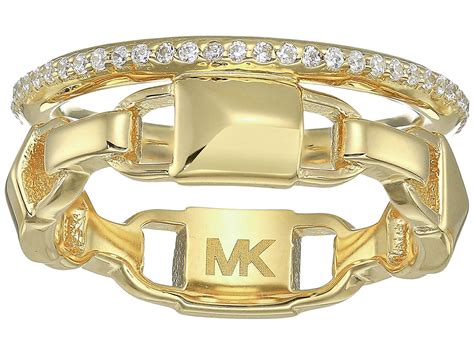 Michael Kors Womens Iconic Link Pave Ring 